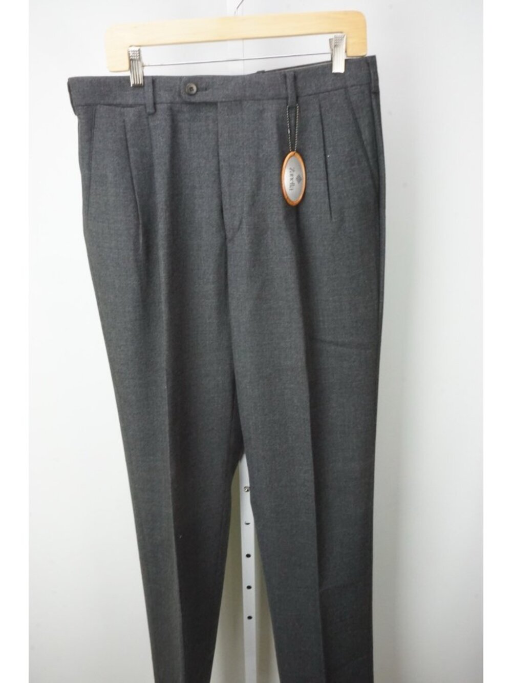 Zanella Johnny 100% Wool Gray Woven Dress Pant 50R EU BRAND NEW - Picture 2 of 6